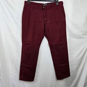 American Rag Cie Mens Burgundy Slim Straight Clark‎ Fit Chino Career Pants 38x32